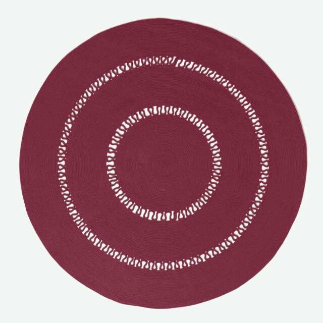 Homescapes Plum Crochet Braided Rug - 120cm Round Purple Plum