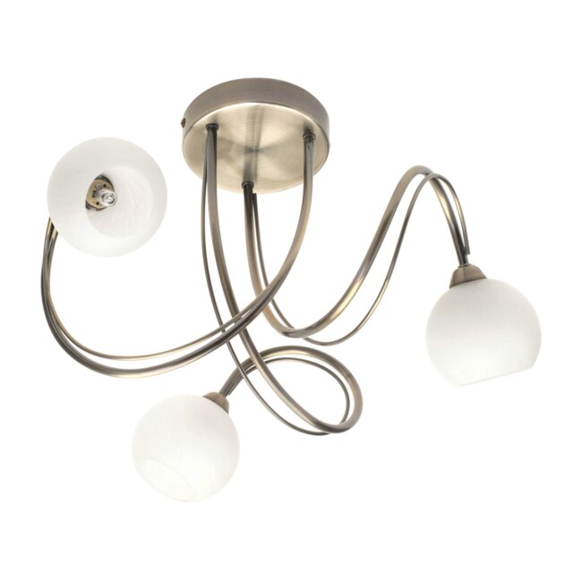 BHS Soni 3 Light Flush Ceiling Light Bronze Antique Brass 1