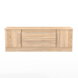 Carlton 2 Door 2 Drawer Wide TV Unit in Bardolino Oak (Ready Assembled) Brown Bardolino Oak