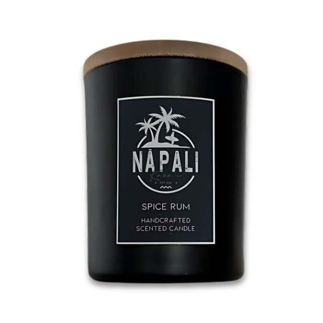 NĀ PALI Handcrafted Hawaiian Candle Crackling Wick SPICE RUM Black One Size