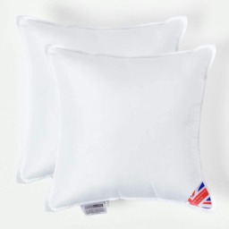 "Homescapes Luxury Super Microfibre Cushion Pad Insert Inner 55 x 55 cm (22 x 22 inches) - Pack of 2 White 55 x 55 cm (22 x 22"")"