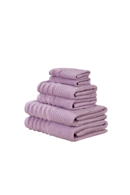 Linear 6 Piece Cotton Towels Bale Set Soft and Absorbent Pink Bath towel