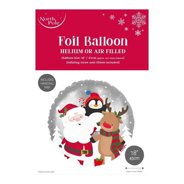 "Pack of 6 18"" Santa & Friends Christmas Foil Balloons"