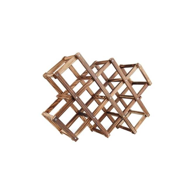 Living and Home Solid Wood Wine Rack Foldable & Stackable - Brown