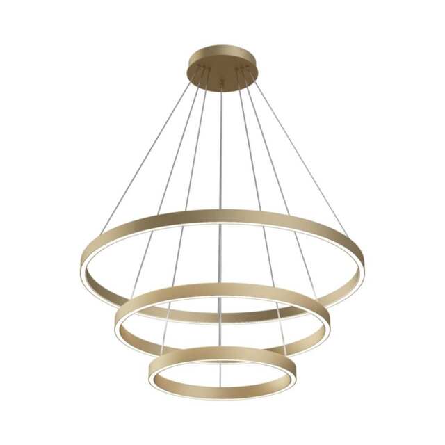 Modern Rim Integrated LED Brass 3 Tier Circular Pendant Ceiling Light