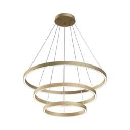 Modern Rim Integrated LED Brass 3 Tier Circular Pendant Ceiling Light
