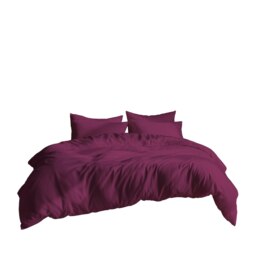 Plain Dyed Easy Care Polycotton Duvet Cover And Pillowcase/s Set Bed Linen Pink Pink Fuchsia King