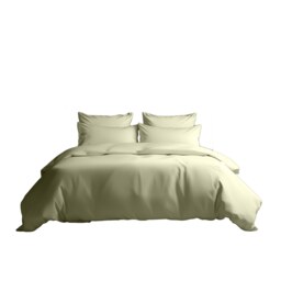 Luxury 400TC Cotton Sateen Hotel Quality Duvet Cover And Pillowcase Set Bed Linen Cream Single