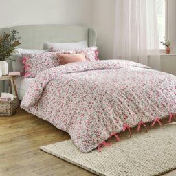 Wylder Hannah Floral 100% Cotton Super King Duvet Cover Set Pink Super King 1