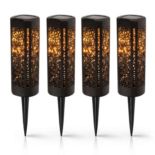 Gardenwize Pack of 4 Solar Garden Stake Lights Outdoor