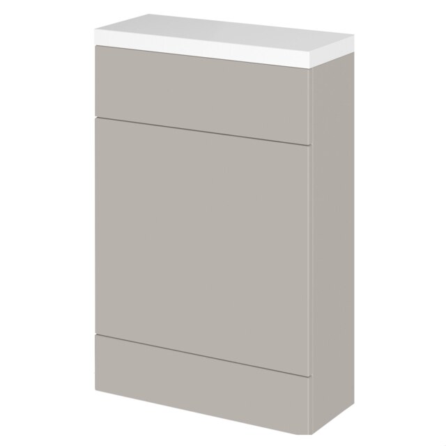 Balterley Alrewas Contemporary Floor Standing Compact WC Unit with Worktop, Pebble Grey, 600mm