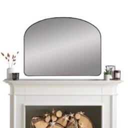Liberty Metal Framed Overmantle Mirror Black H 71cm x L 93cm 1