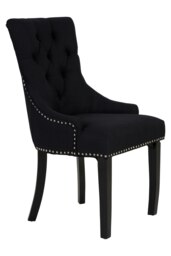 Orsina Black linen Dining Chair, Comfortable High Back Office Chair, Aesthetic Linen chair for Living Room