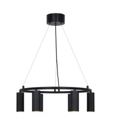 Nordlux Vico Indoor Pendant Light Black Aluminium GU10 Ribbed - Mains Powered, IP20