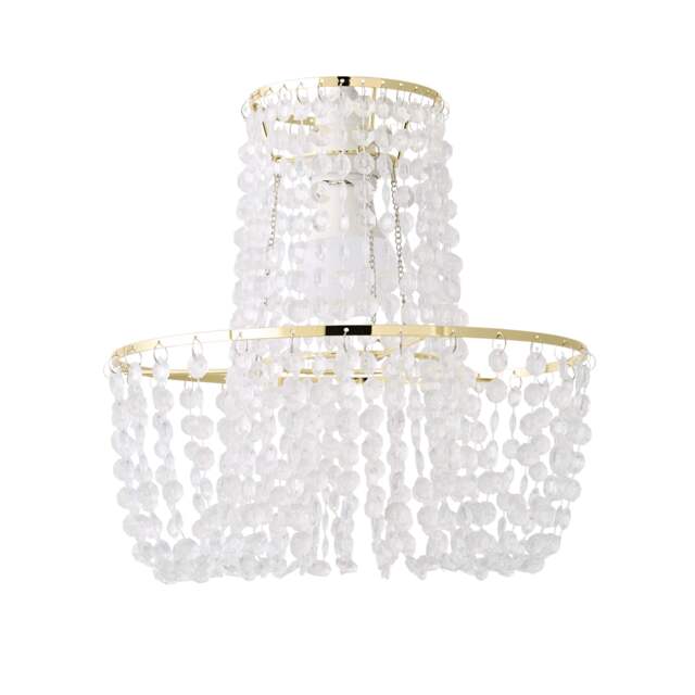 ValueLights Tegan Gold Jewel Droplet Pendant Shade Silver