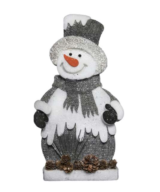 42cm Red Snowman Christmas Tabletop Figures Glitter Foam Showpiece Decorations