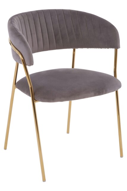 Orsina Soft Mink Velvet Dining Chair, Modern Dining Armchair, Mink and Gold Luxury Dining Chair for Home, Lounge