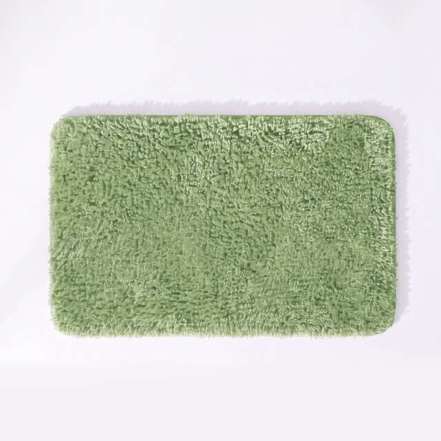 Deep Pile Microfibre Bath Mat Non-Slip - Sage Green