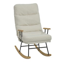 Living and Home Sherpa Upholstered Adjustable Rocking Chair