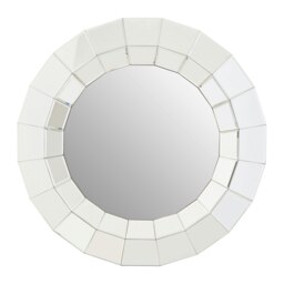 Puzzle Round Wall Mirror Silver