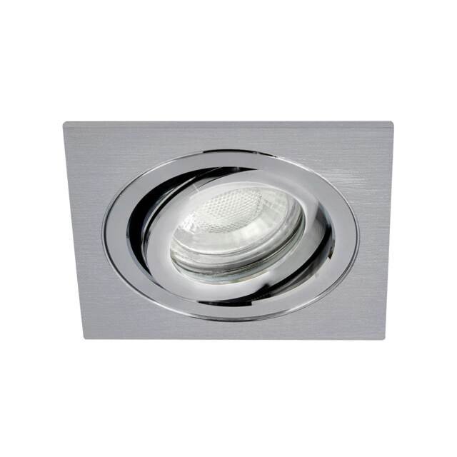 BHS Sym Square IP65 Tiltable Downlight Silver Satin Nickel 1