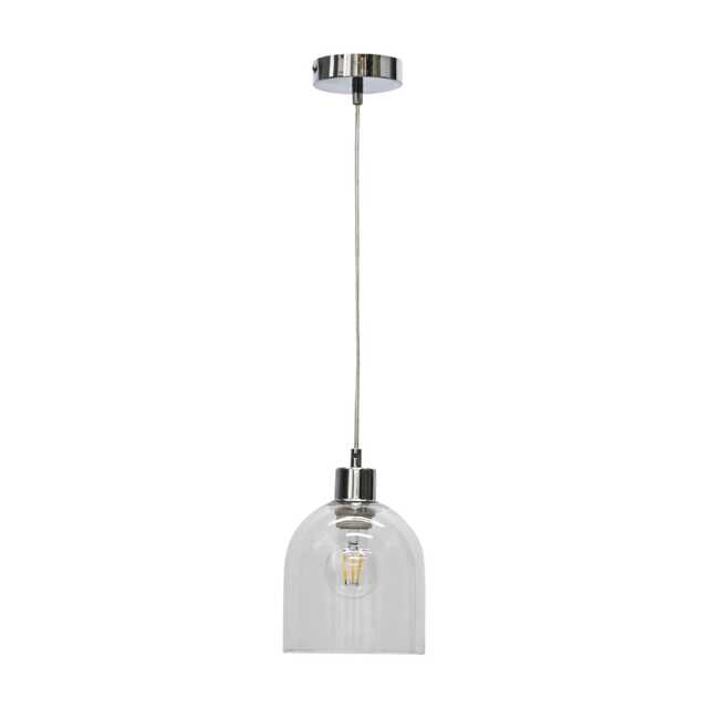 Belten - Clear Glass Cloche with Chrome Pendant Fitting Clear Clear 1