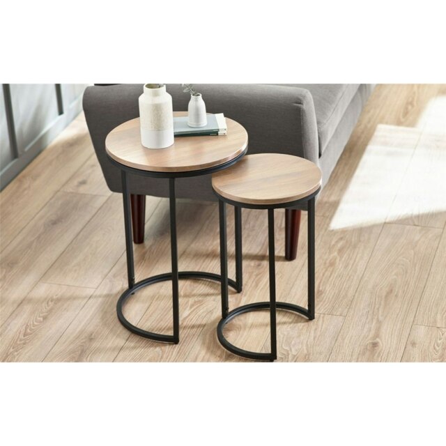 Classic Sonoma Oak Nesting Side Tables Brown Brown