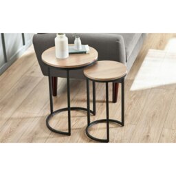 Classic Sonoma Oak Nesting Side Tables Brown Brown