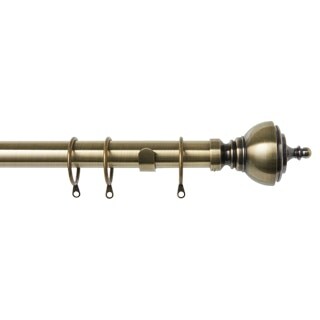 25-28mm Vienna End Antique Brass Metal Curtain Pole Set 200 - 380cm Bronze Bronze