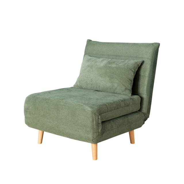 Single Clic Clac Sofa Bed Sleeper Couch Upholstered Living Furniture Green Green Chair