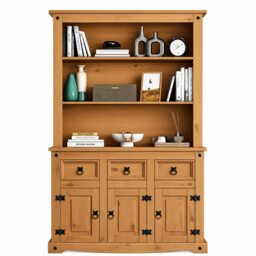 Corona Dresser 3 Door Sideboard Mexican Solid Pine Wood Wax Wooden Display