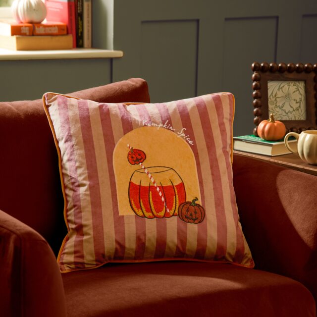 Furn Pumpkin Spice Velvet Cushion