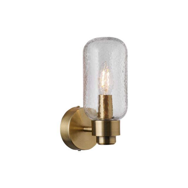 Nordlux Tutan Indoor Wall Light Brass Glass E14 Bathroom Safe - Mains Powered , IP44