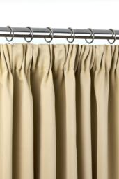 Essential Woven Thermal Blackout Pencil Pleat Curtains 116cm x 183cm Beige Cream Beige