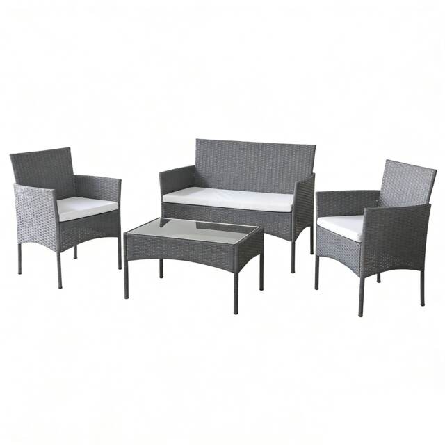 Rattan Furniture Garden Table, Chair and Sofa Set Roger