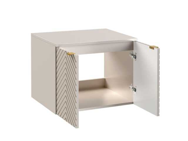 Wall Hung Vanity Unit 600mm Countertop Bathroom Cabinet Ribbed Fluted Cashmere Beige Cara