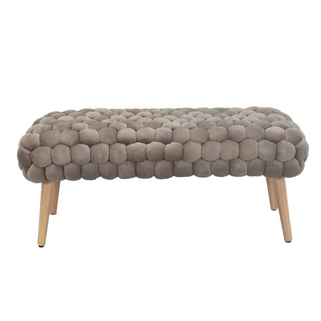 Cushla Bubbly Velvet Large Footstool - Mole