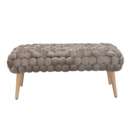 Cushla Bubbly Velvet Large Footstool - Mole
