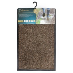 JVL Admiral Barrier Door Mat, Microfibre, Brown, 50 x 80 cm
