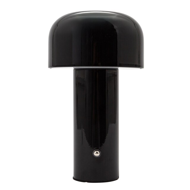 Gloss Black Modern Mushroom Style Rechargeable LED Touch Dimmable Table Lamp Black Black 1