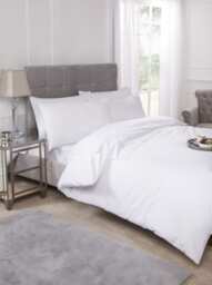 Percale Collection 180 Thread Count Percale Fitted Valance Sheet in White - Double