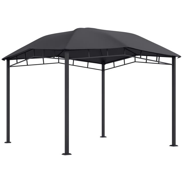 Outsunny 3x3m Outdoor Gazebo Garden Gazebo Pavilion Sunshade Canopy Tent with Steel Frame, Grey