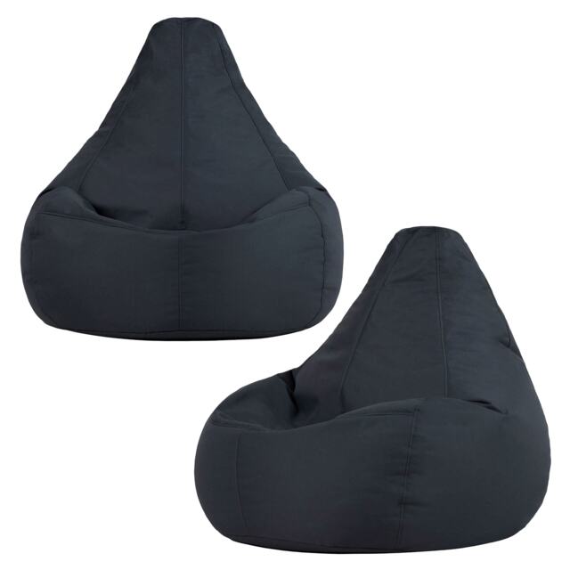 Dalton Medium Beanbag Corduroy Charcoal Set of 2
