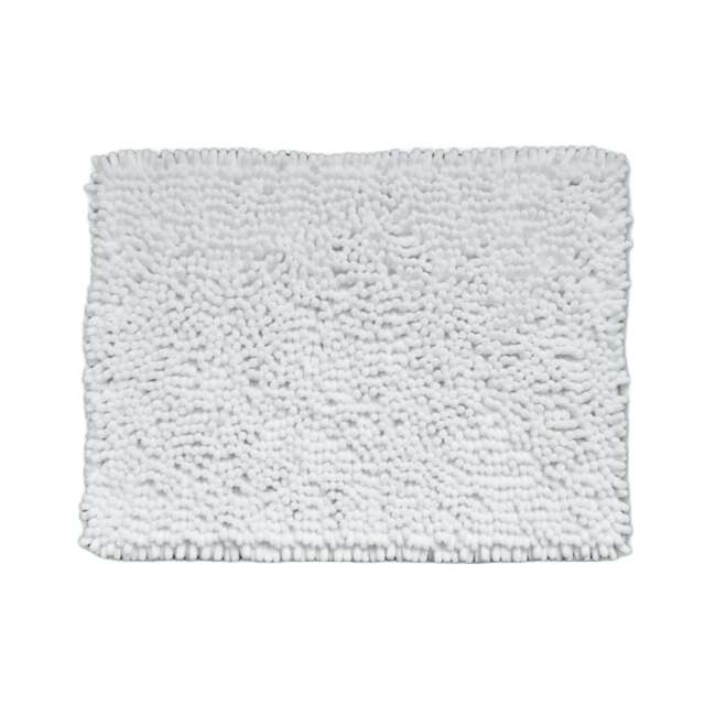 Jumbo Chenille Bobble Bath Mat Non Slip White White