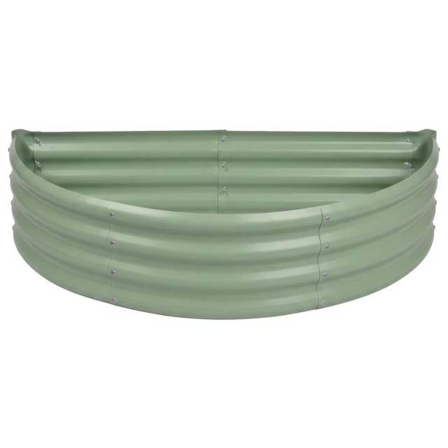 Harbour Housewares Raised Garden Bed - Green Semi-Circle Bottomless Galvanised Steel Metal Planter Box 120 x 60cm