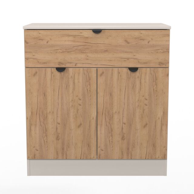 Norway 1 Drawer 2 Door Sideboard in Gold Craft & Kashmir (Ready Assembled) Brown Gold Craft & Kashmir