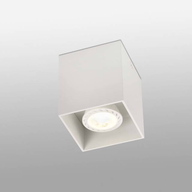 Tecto 1 Light Square Surface Mounted Downlight White, GU10