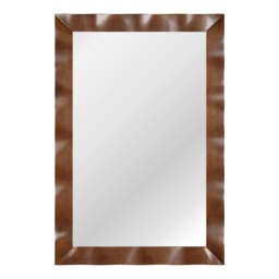 COSTWAY Farmhouse Wall Mirror Wood Vanity Wall Mirror Brown Brown