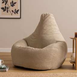 Icon Dalton XL Jumbo Cord Recliner Bean Bag, Stone