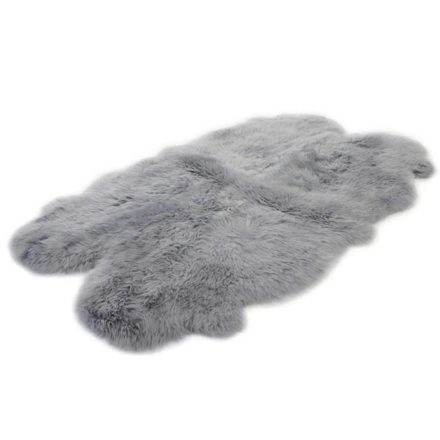 Bowron Sheepskins Natural Sheepskin Rug Large Four Pelt Dover Grey